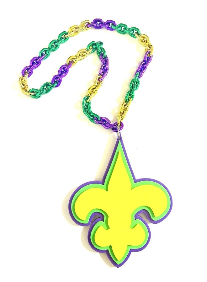 GZYSSL Mardi Gras Beads Necklaces Jumbo Purple Green Gold Pendant Chain Mardi Gras Throw Beads Party Parade Decorations - Image 2